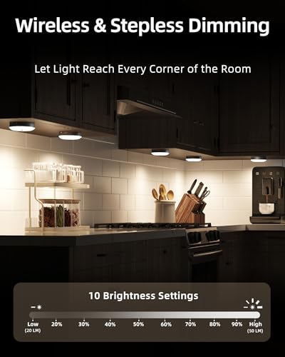 EZVALO RGB Puck Lights with Charging Station, Motion Sensor Cabinet Lights - color: Black
