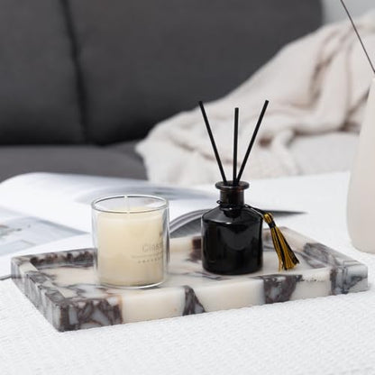 Calacatta Viola Marble Trays 10"x6" Rectangular - Vanity & Desk Organizer Set, Stone Serving Platter for Jewelry/Perfume - style: Calacatta Viola - 4 Pack
