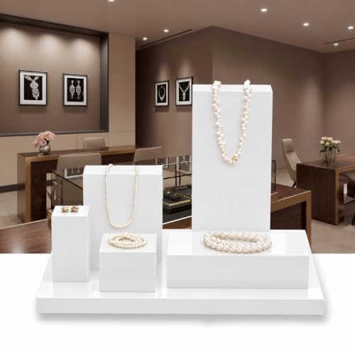 Oirlv Solid Wood Minimalism Style Jewelry Display Stand Showcase Jewelry Organizer Square Holder(SM05202) - color: SM05202