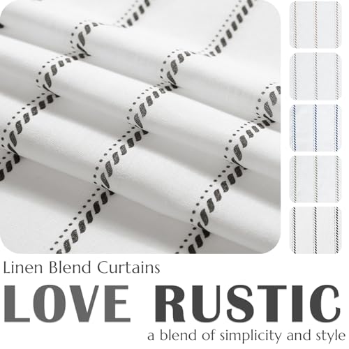 jinchan Stripe Linen Window Valance Curtain, 50x16, 1 Panel, Black - color: Nautical Striped Black on White, size: 50"W x 16"L (Pack of 1)