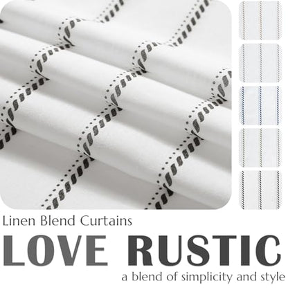 jinchan Stripe Linen Window Valance Curtain, 50x16, 1 Panel, Black - color: Nautical Striped Black on White, size: 50"W x 16"L (Pack of 1)