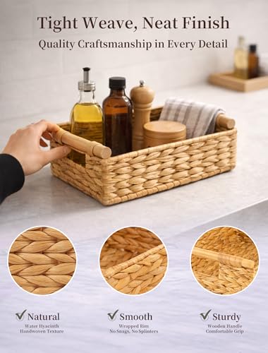 Wicker Basket, Large Basket for Gift Baskets Empty, 10.2x7.9x4in - color: Natural, size: Small