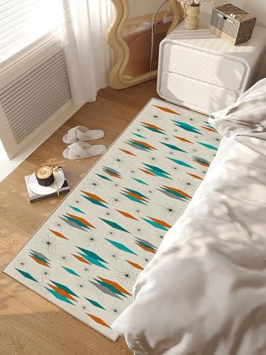 Mid Century Modern Rug Runner for Hallways Atomic Retro Kitchen Runner Rug 2x6 Non Slip Carpet Washable Runners for Hallways Entryway Kitchen Laundry Bedroom Bathroom - color: Modern Retro, size: 2' x 6'