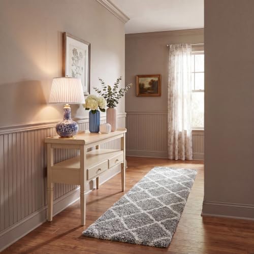 SAFAVIEH Hudson Shag Runner Rug 2'3"x6', Distressed Grey & Ivory SGH281K - color: Distressed Grey/Ivory, size: 2'3" x 6' (Runner)