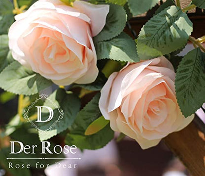 Der Rose 2Pcs 6.5FT Pink Rose Fake Flower Garland for Wedding Backdrop - color: Pink Rose 2 Pcs