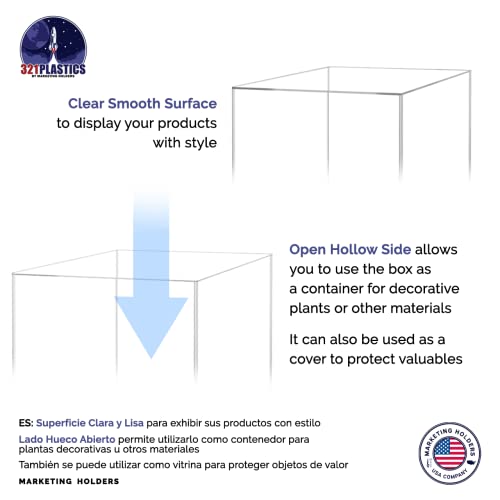 Acrylic Pedestal Display 12" x 12” x 42” Tall Box Riser No Lid Vertical Rectangle Column Clear 5 Sided Showcase Pedestal Tower Podium Art Display Box by Marketing Holders - size: 12" x 12" x 42"