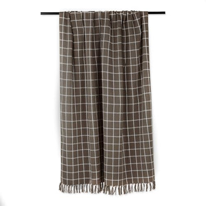 DII Transitional Checked Plaid Woven Throw, 50x60, Brown - color: Brown, size: 50x60"