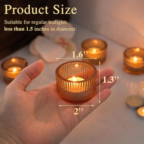 HAVITI 24 Pack Tealight Gold Candle Holders, Votive Tea Light Candle Holder - color: Gold, size: 1.3" x 2"