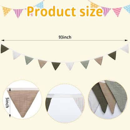 Oudain 2 Pcs Pennant Banner Flags Nursery Garland Triangle, Deep Color - color: Deep Color