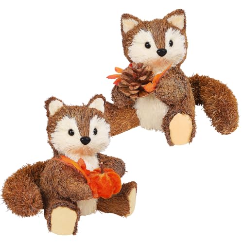 Lulu Home Handmade Set of 2 Fox Fall Decorations