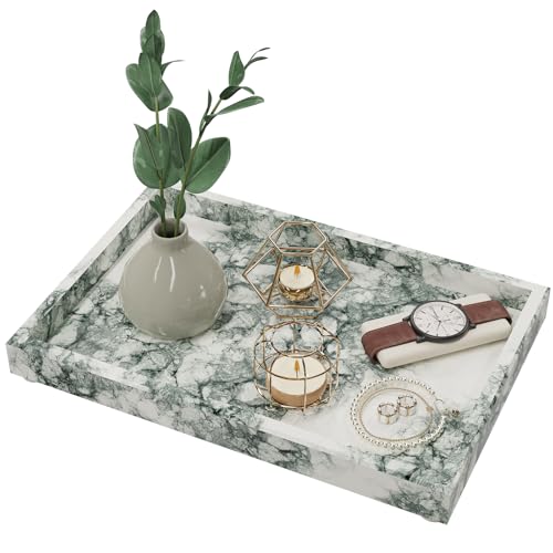 Marble Vanity Tray, for Decorative, 11.8x7.9x1.2 in, Lotus Green - color: Lotus Green