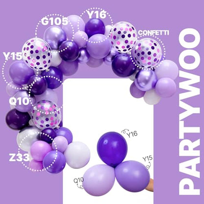 PartyWoo Purple Balloons 66pcs 12 Inch Light Purple Lilac Lavender Balloons - color: Purple-3318