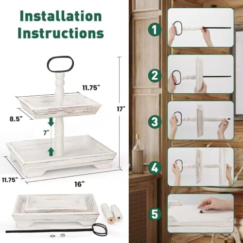 Tiered Tray Stand Farmhouse 2 Tiered