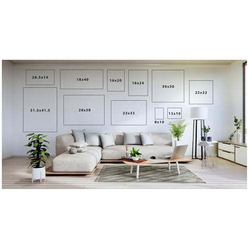 Kate and Laurel Framed Canvas Wall Art Print Neutral Abstract Landscape by The Creative Bunch Studio, 33 x 23 Sylvie Beaded Rustic Natural Frame, Modern Contemporary, Landscape Art for Wall Decor - size: 33"L x 23"W