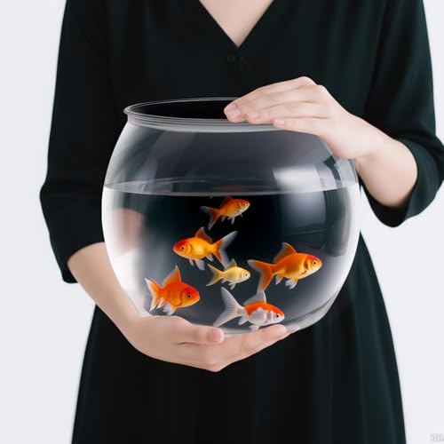 Geelin 1.5 Gallon Plastic Fishbowl Round Large Clear Shatterproof Tank - size: 1.5 Gallon, style: Round