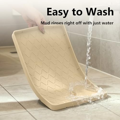 Mateeylife Under Sink Mat Kitchen Waterproof, Silicone Sink Tray 28"X19" - color: Khaki, size: 19''W x 28''L