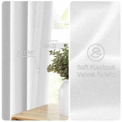 ChrisDowa White Blackout Curtains 54 Inches Long 2 Panels for Bedroom - color: White, size: 40"W x 54"L (Pack of 2)