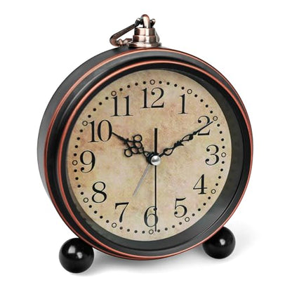 5'' Vintage Alarm Clock, Silent Non-Ticking Battery Operated