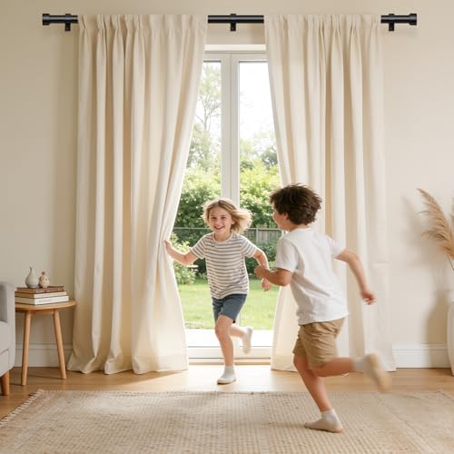 Heavy Duty Curtain Rods for Windows, 36-184 Inch, Matte Black - color: Black, size: 36''-184'' (1 Pack)