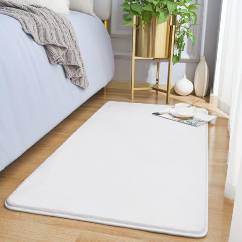 Amearea Modern Washable Runner Rugs, 2x4 Feet White Bedroom Runner Rug - color: White, size: 2' x 4' (Runner)