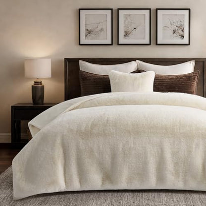 EverGrace Faux Chinchilla Fur Throw Blanket, 72"x90", Arctic White - color: Arctic White, size: 72"x90"