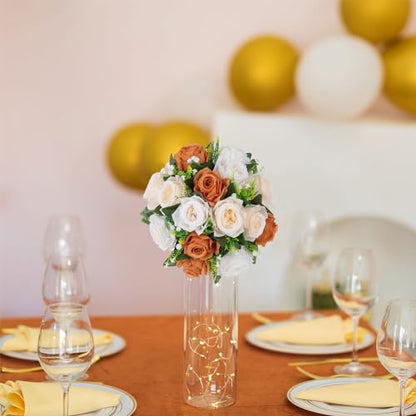 BLOSMON Flower Balls Wedding Centerpieces: 10 Pcs, Terracotta, Fake Rose - color: Terracotta - 3 Colors