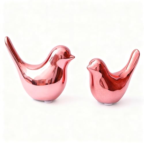 Notakia Pink Bird Figurines Set of 2 Small Bird Statues Home Decor - color: 2pcs Pink Birds