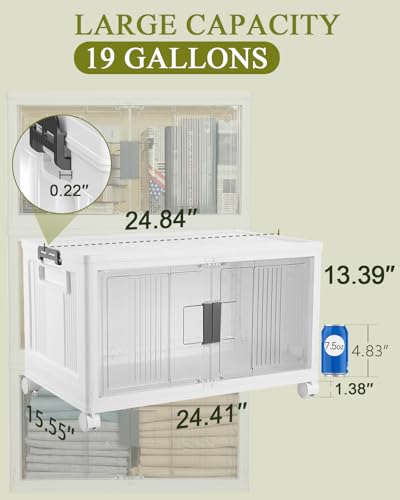 OlarHike 76QT Storage Bins with Lids for Home, Office, Closet, Dorm, 3 Pack - size: 76QT