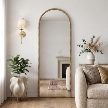 Arched Full Length Mirror,20x53" Gold Dressing Floor Long Full Body Mirror - size: 53"L x 20"W