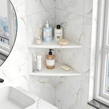 Qeke 2 Pack Corner Shower Shelf White, 11.5" Recessed Tile Shower Shelf - color: Matte White
