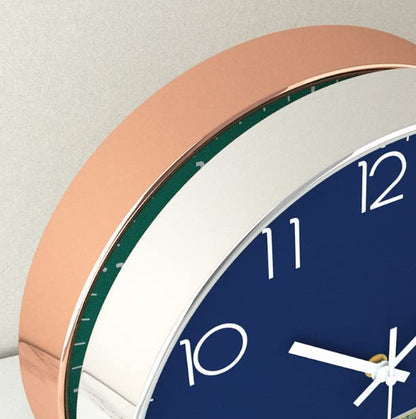 12 in Wall Clock Non-Ticking Quartz Silent Battery Operated Round Clocks Home Kitchen Office School Living Room Decor Clocks (Navy Blue) - color: Navy Blue
