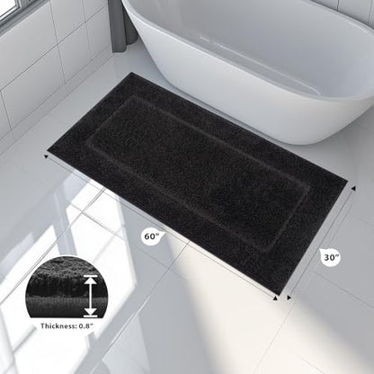 anllugs Bathroom Rugs, 30" x 60" Soft Bath Rugs, Black - color: Black, size: 30" X 60"