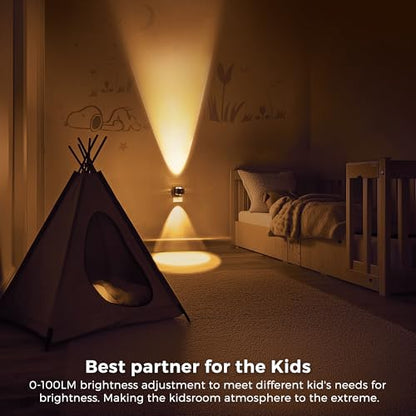 L LOHAS LED Night Light Projector, Night Lights Plug into Wall Light Sensor - color: Black