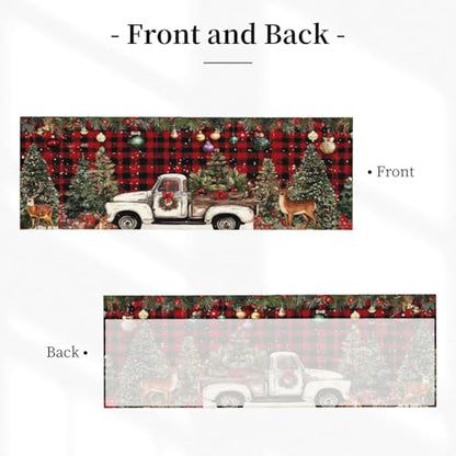 Christmas Curtain Valance 54x18 Inches Window Treatment Rod Pocket Valance for Kitchen Bathroom Bedroom - color: Christmas