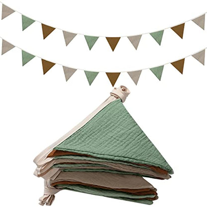 Oudain 2 Pcs Pennant Banner Flags Nursery Garland Triangle, Retro Color - color: Retro Color