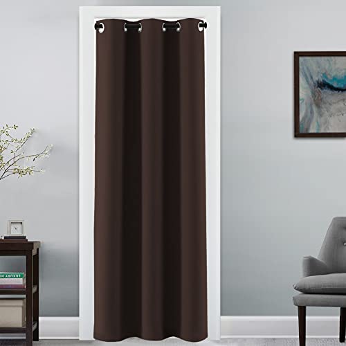 H.VERSAILTEX Doorway Curtain Blackout Closet Door Curtain Room Divider Window Treatment Curtain for Bedroom Thermal Insulated Privacy Drape Soundproof Grommet, 42 x 80 inches, 1 Panel, Chocolate Brown - color: Chocolate Brown, size: 42"W x 80"L (Pack of 1