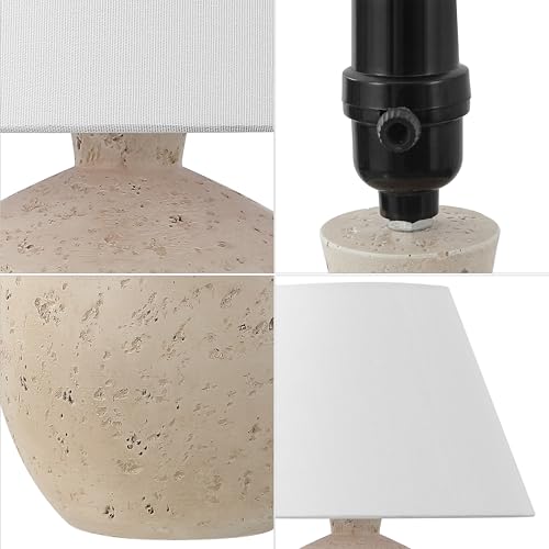 JONATHAN Y Myron 18" Concrete Effect Table Lamp, Cream, Set of 2 - color: Cream