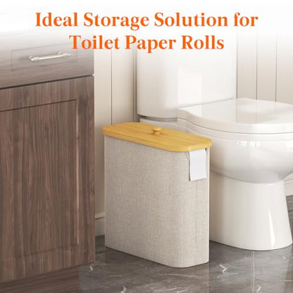 Lifewit Toilet Paper Storage Holder, Extra Large Stand Basket, 30L, Beige - color: Beige, size: 30L