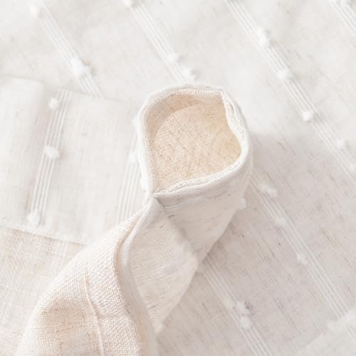 jinchan Kitchen Valance Curtain Double Layers, 50x16, 1 Panel, Whisper - color: Double | Dottie Linen Whisper, size: 50"W x 16"L (Pack of 1)