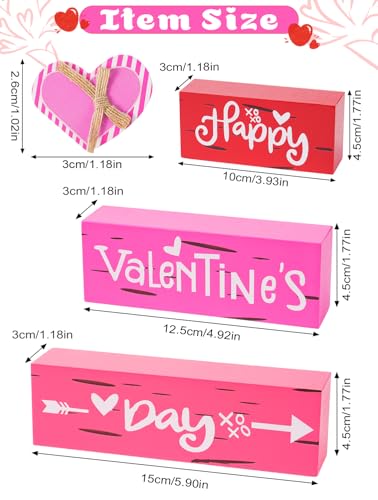 Valentine’s Day Wooden Sign, Happy Valentine Table Decor for Mantle, Farmhouse Rustic Tiered Tray Home Shelf Decorations - size: valentines day