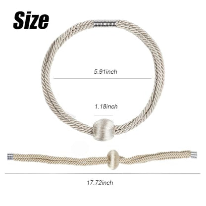 BEL AVENIR Magnetic Curtain Tiebacks, Boho Farmhouse Curtain Tie Backs - color: Beige