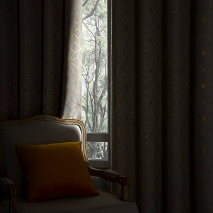 Beauoop Beige Gold 100% Blackout Curtains for Bedroom 50x96 2 Panels - color: Beige/Gold, size: 50"W x 96"L (Pack of 2)