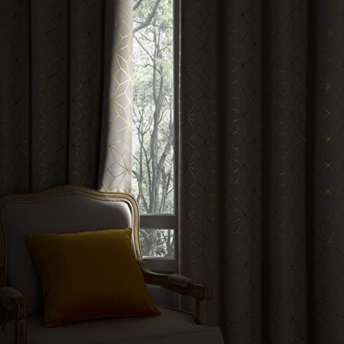Beauoop Beige Gold 100% Blackout Curtains for Bedroom 50x84 2 Panels - color: Beige/Gold, size: 50"W x 84"L (Pack of 2)