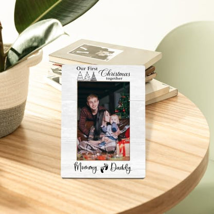 New Mom Dad Gifts Picture Frame, Christmas Baby Photo Frame 4x6 - color: christmas baby