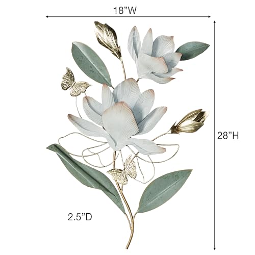 Touch of Class Magnolia Grace Floral Metal Wall Art