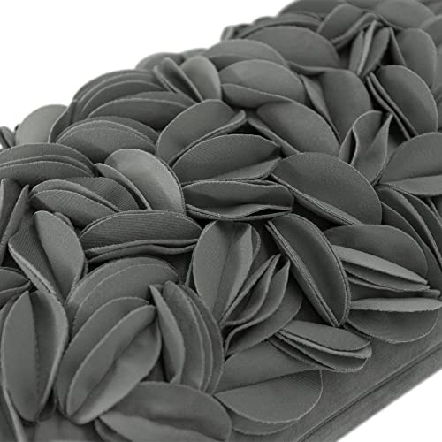 KINGROSE Handmade 3D Flower Pillow Cover, Velvet, 12 x 20 Inches, Grey - color: Dark Grey - Velvet