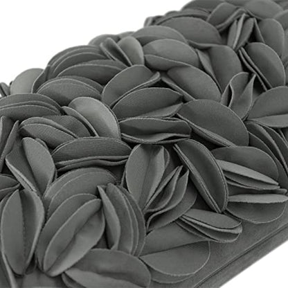 KINGROSE Handmade 3D Flower Pillow Cover, Velvet, 12 x 20 Inches, Grey - color: Dark Grey - Velvet
