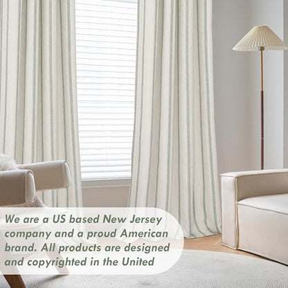 DriftAway Farmhouse Stripe Blackout Curtains, W52xL96, Loden Green - color: G Loden Green Stripe, size: 52"W x 96"L (Pack of 2)