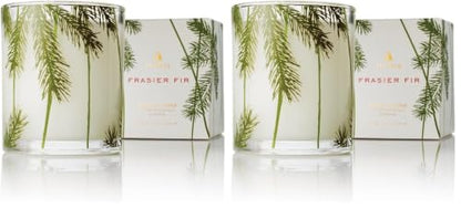 Thymes Frasier Fir Pine Needle Candle – Holiday Candles for Home Scented with Notes of Crisp Siberian Fir, Cedarwood & Sandalwood – Christmas Decor (6.5 oz) (Pack of 2) - size: 6.5 oz (Pack of 2)