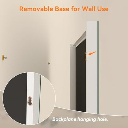 Hasipu 71" x 36" Full Length Floor Mirror on Wheels, White - size: 71"L x 36"W